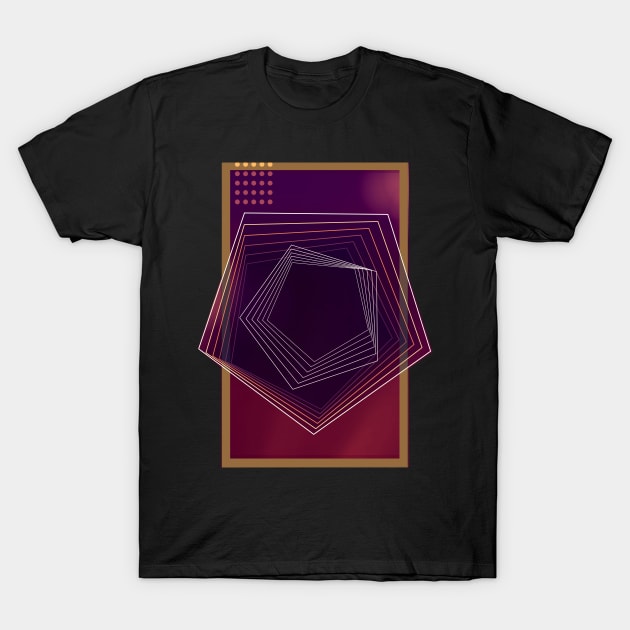 Geometric minimal illusion gold T-Shirt by carolsalazar